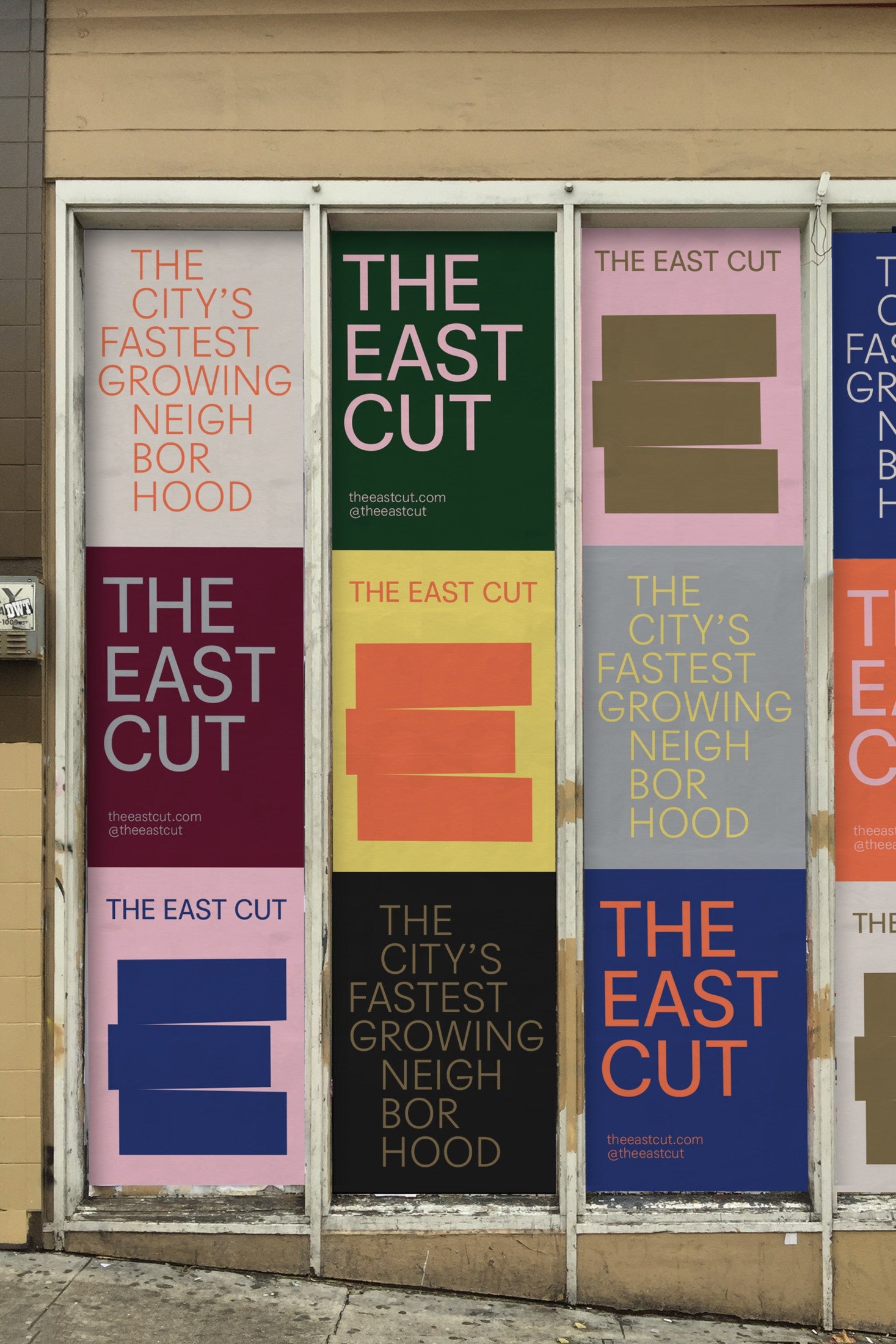 The East Cut brand identity and graphic poster design style