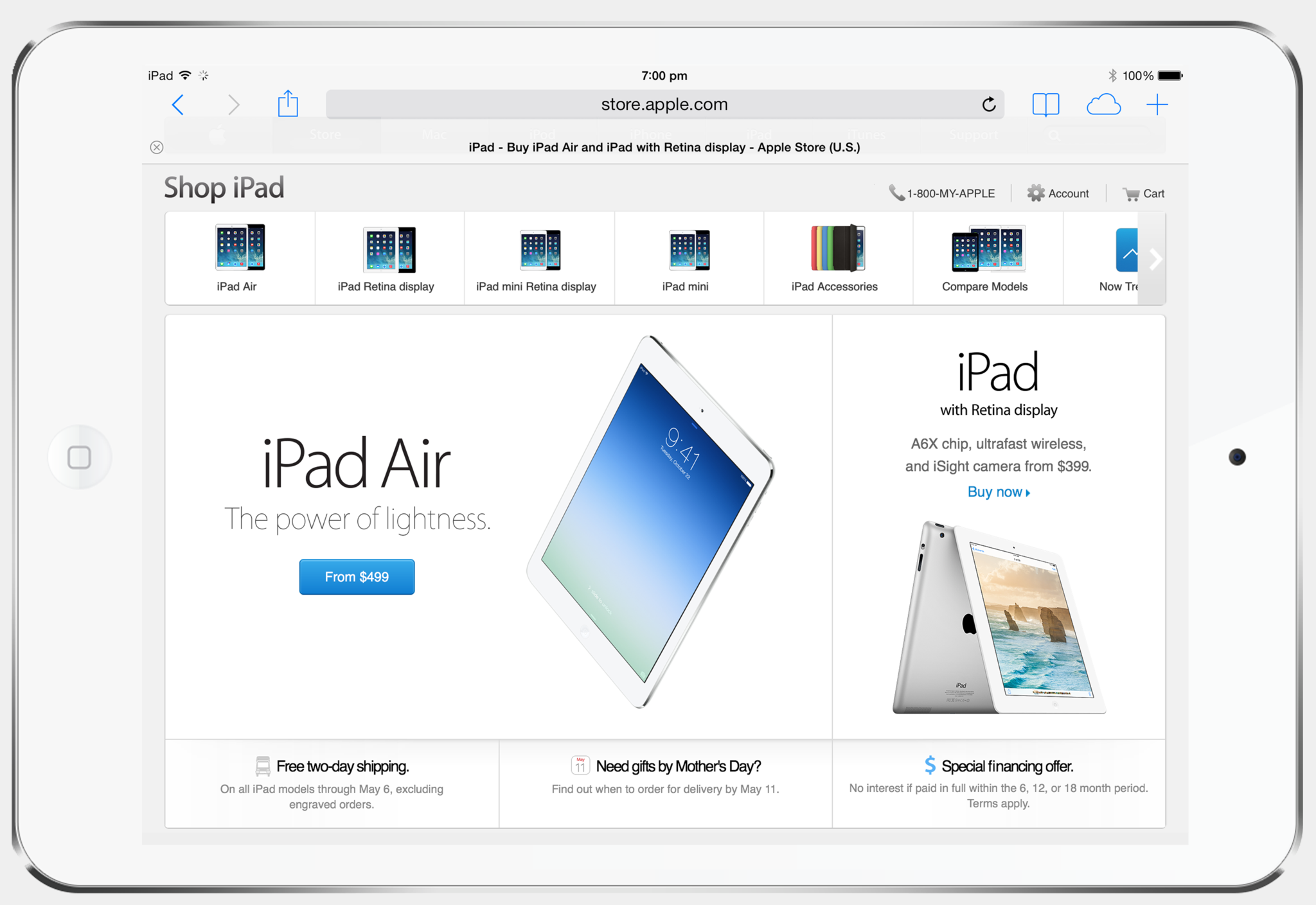 Apple Store iPad Display Screen