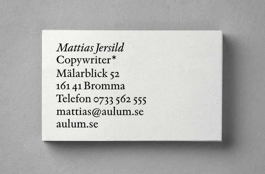 Typographic Business Card: Design Agency BVD